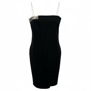 Helmut Lang Structured Snakeskin Print Accent Mini Dress Black Size 8